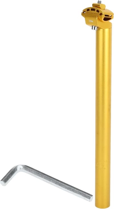Fietszadel Pen - Zadel Ondersteuning - Comfortabele Rit - Verstelbare Hoek - 316 x 400 mm - Goudkleurig