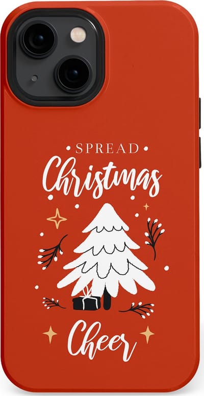 Casetastic hoesje geschikt voor Apple iPhone 13 mini - MagSafe - Dubbellaagse bescherming - Verspreid het Kerstfeest - Fashion Case - Terracotta