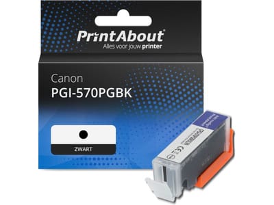 PrintAbout huismerk Inktcartridge PGI-570PGBK Zwart Geschikt voor Canon