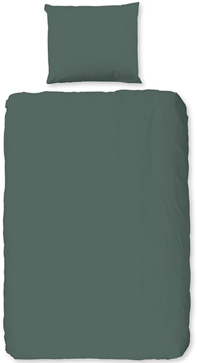 Zavelo Flanellette Effen Dekbedovertrek Olijf Groen-1-persoons (140 x 200/220 cm)