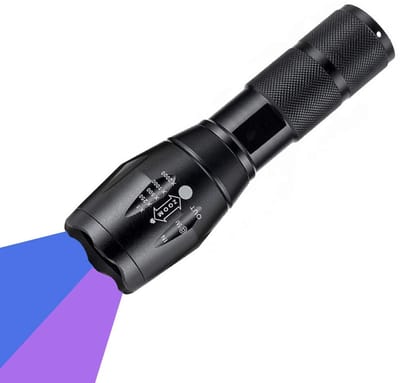 Ynkkvre - UV-zaklamp - Blacklight Zaklamp - Detector Urine, Vals Geld, Overige Vlekken - Detector Compacte - Dubbele UV-LED - Instelbare focus voor precisie - IPX5 waterdicht aluminium ontwerp - Detecteert onzichtbare vlekken en mineralen