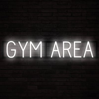 GYM AREA - Lichtreclame Neon LED bord verlicht | SpellBrite | 81,03 x 16 cm | 6 Dimstanden & 8 Lichtanimaties | Reclamebord neon verlichting