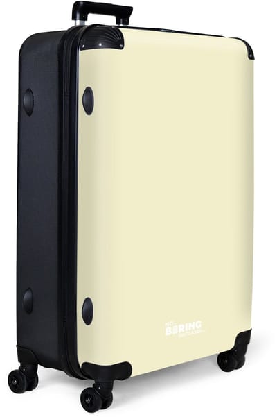 NoBoringSuitcases.com® - Koffer groot - Reiskoffer lichtgewicht - Licht geel - Effen - Rolkoffer met 4 wielen - Grote trolley XL - 98 liter bagage