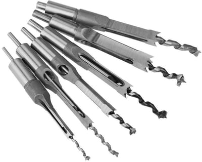 Houtbewerking Beitels - Vierkante Gaten - Precisie Frezen - Speciaal Staal - 6 Stuks - Zilver