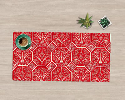 Coloray Bureau Onderlegger - Decoratieve avant-garde Bureau Mat - 90 cm x 45 cm - Rood Bureau Onderlegger - Bureaumat - Onderlegger Bureau - Bureau Onderlegger Groot - Bureau Onderlegger XXL