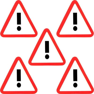5 Whiteboard Magneten Uitroepteken of Gevaar Verkeersbord - 5 cm