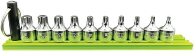 Set Inbussleutels Torx Stubby 1/4 Inch Aanzetstukken T10 t/m T50 op Magrail
