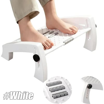 Paramètres Réglables Hauteur Repose-Pieds Bureau Pour Sous le Bureau À l'Opération Repose-Pieds Sous le Bureau Favoriser la Circulation des Jambes Inférieures Soulager la Pression des Jambes blanc