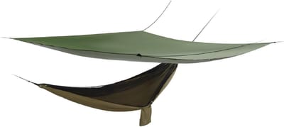 Camping hangmat - Reishangmat met net - Outdoor avontuur - Inclusief tentzeil - 2.9 x 1.4 meter - Legergroen