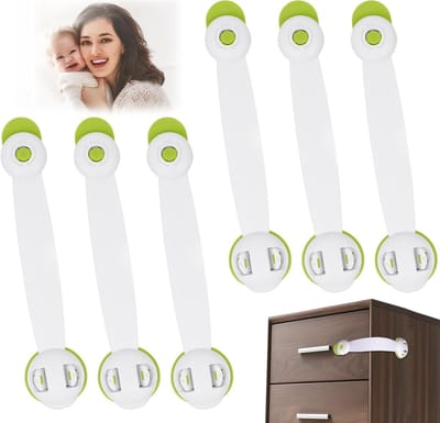 Veiligheidslock voor kinderen, babybeveiliging voor kasten, koelkast en lades met 3M plakstrip, eenvoudig te installeren zonder boren of gereedschap