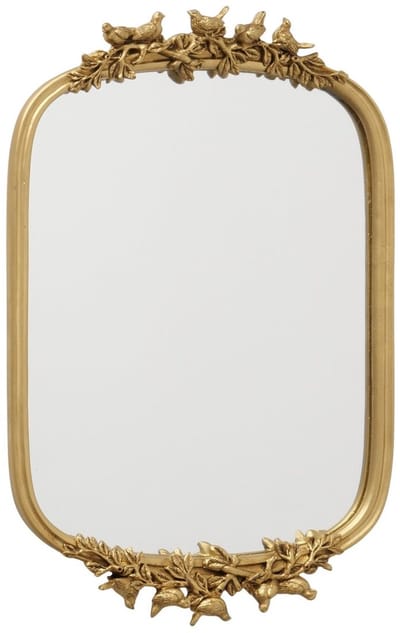 Boltze - Spiegel - Wandspiegel - Goud - Glas - Polyresin - Vogeltjes- 29x45cm