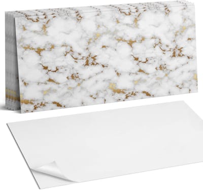 Coloray Plaktegels - Geaderd marmerpatroon Wandtegel Zelfklevend - 60 cm x 30 cm - Bruin Plaktegels - 6 stuks - Rechthoek PVC Tegels - Plaktegels Keuken - Zelfklevende Vloertegels Badkamer - Vinyl Tegels - Zelfklevende Wandtegels