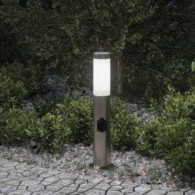 vidaXL Bolderarmatuur met stopcontact 50 cm RVS IP44