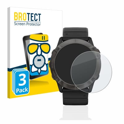 BROTECT - Screenprotector voor Garmin Fenix 6X Pro - Folie Beschermfolie Beschermglas matte 3 Stuks