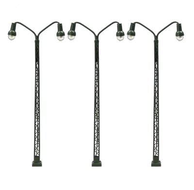 Dailygoods - Spoorweg Lichten - Spoorweg Mast Licht - Geschikt voor TT Modelbouw - Track Opstelling - 3 Stuks - Hoogwaardige Kwaliteit