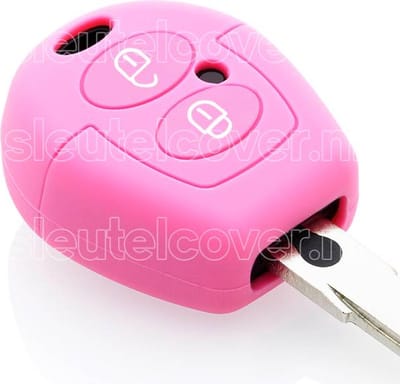 Autosleutel Hoesje geschikt voor Skoda - SleutelCover - Silicone Autosleutel Cover - Sleutelhoesje Roze