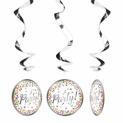 Folat - Folie Confetti Spiraal deco (3 stuks)