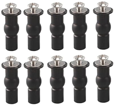 Toiletbril Bouten - Toiletbevestiging Set - Toiletbril Repareren - Expanderende Rubberen Ring - 10 stuks - Zwart