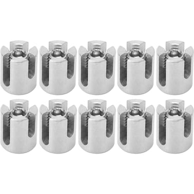 10 Pièces Serre-câble Croisé Acier Inoxydable Serre-câble pour Garde-corps à Rail Intérieur Extérieur Type 3