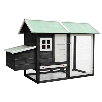vidaXL - Kippenhok - 170x81x110 - cm - massief - grenen- - en - vurenhout - grijs
