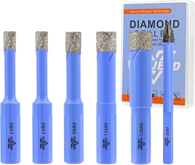 Diamant Boor Bit Set - Tegel Boren - Precisie Boren - Vacuüm Gesoldeerde Technologie - 6 Stuks 6-12mm - Paars