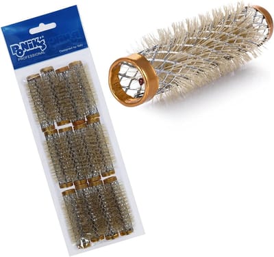 Metalen Draadwikkelaar en Haarrollerset - Perfecte Krullen met Borstels 12 Stuks