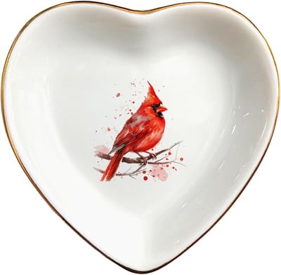 Dieren Ring Schotel - Sieradenhouder Decoratie - Sieraden Opbergen - Keramiek Met Goudrand - 10x10x2.5cm - Wit