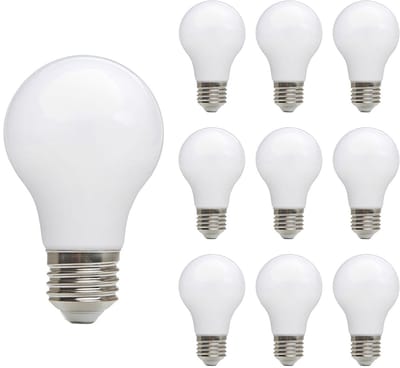 Kobi LED Filamentlamp E27 7W - 780lm - 3000K - 230V - Melkglas - 15.000 Branduren - 360° - Voor Tafellamp, Bedlamp of Kroonluchter - 10 stuks