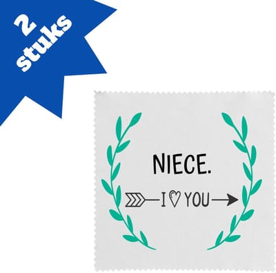 Akyol - niece i love you brillendoekjes - Nicht - de liefste nicht - verjaardag - cadeautje voor nicht - nicht artikelen - kado - geschenk - 17,8 bij 17,8 cm - 2 stuks