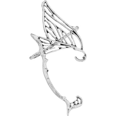 Mode Punk Vlinder Elf Oor Clip Trendy Design Vloeibare Metalen Vleugel Oor Manchet Stud Piercing Oorbellen voor Vrouwen Meisjes Sieraden white