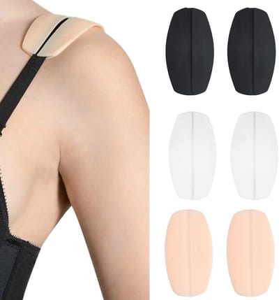 Dailygoods- Beha-bandjes antislip - Gevoerde schouderbanden - Pijnverlichting - Siliconen kussens - Set van 3 paar - Geschikt voor beha's tot 2,5 cm breedte - Bh-bandjes
