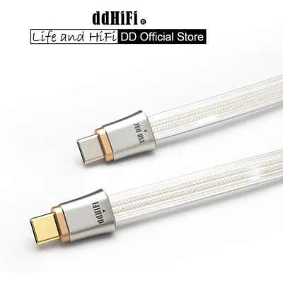 DD ddHiFi TC19CC (Comet) Flagship puur zilveren USB-C naar USB-C OTG digitale signaalkabel, vierdraads parallel ontwerp, 10/25 cm