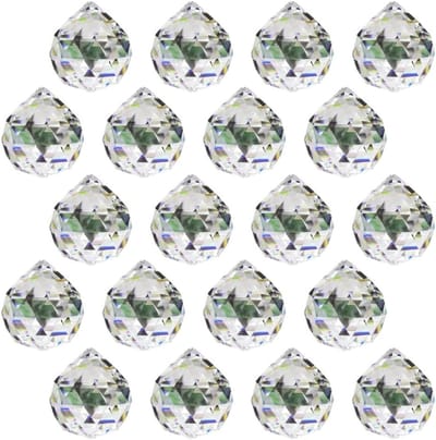 12 Stuks 20mm Helder Kristallen Ballen voor Regenboog Effect in Raamdecoratie en Tuinornamenten
