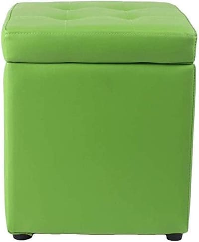Opbergpoef Kubus - Ottoman Poef - Extra Zitplaats - Verborgen Opbergruimte - 30x30x35cm - Groen