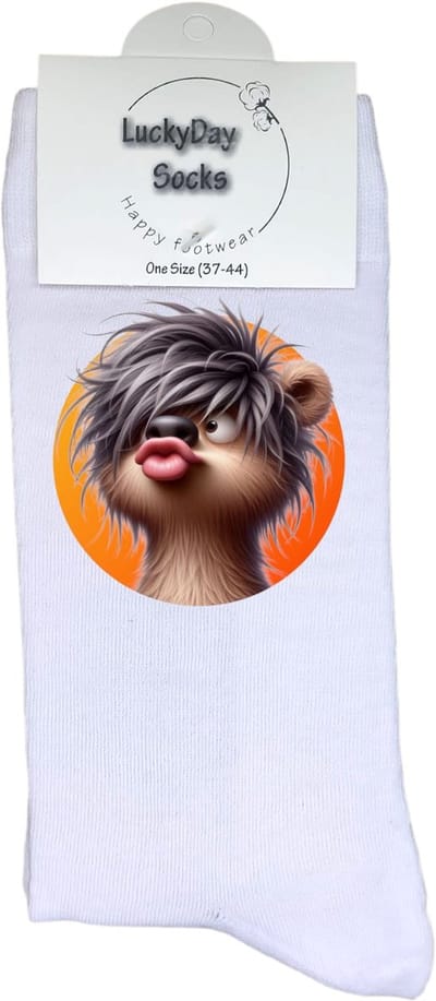 LuckyDay Socks - Stokstaartjes sokken - Grappige Cadeaus voor Dames en Heren - Verjaardags cadeau vrouw en man - Vrolijke sokken - Valentijns cadeau - Grappige sokken - Leuke sokken - Leuke dames en heren sokken - Maat 37-44
