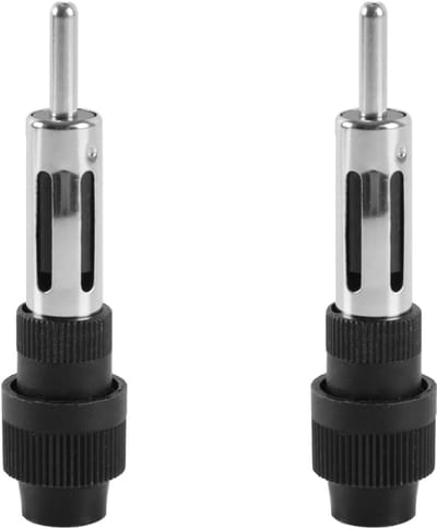 Antenne Adapter - Radio Adapter - Autoradio Aansluiting - DIN ISO Universeel - 2 Stuks - Zilver Zwart