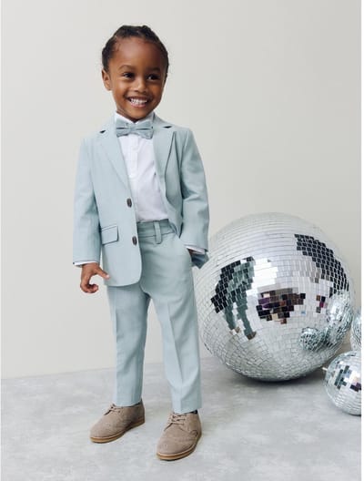 Next - Jongens - Set met blazer, overhemd, broek en vlinderdas. Set met blazer, overhemd en broek. - Blauw