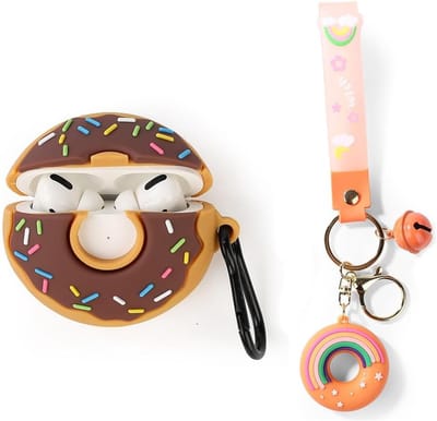 Schattige Cartoon Siliconen Hoes voor AirPods Pro 2 & 1 met Sleutelhanger | Volledige Bescherming