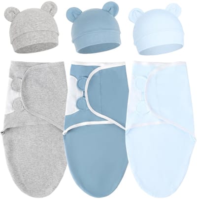Dailygoods- Swaddle Deken 3-Pack - Verstelbare Swaddles - Baby Deken - Baby Accessoires - Voor 0-3 maanden - Zacht en Trendy - Babydeken