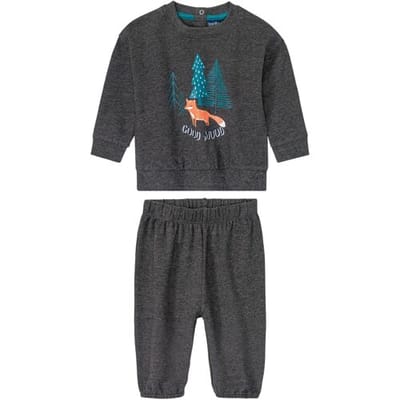 LUPILU Baby jongens pyjama (Donkergrijs, 50/56)
