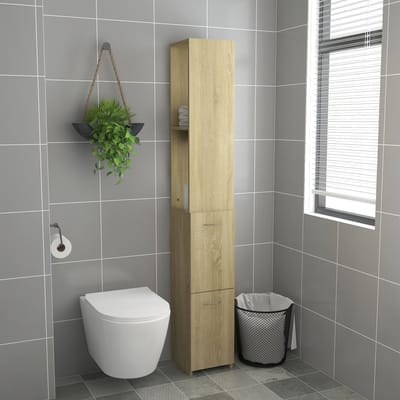 vidaXL - Badkamerkast - 25x26,5x170 - cm - bewerkt - hout - sonoma - eikenkleurig