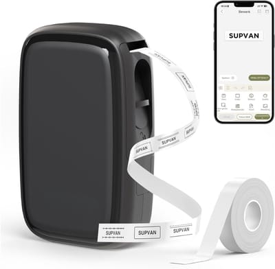Labelprinter Mini Draadloos – Label Maker Compact met Bluetooth | Etiketten Printer incl. 1 Rol Gratis, Zelfklevend, Water- & Slijtvast