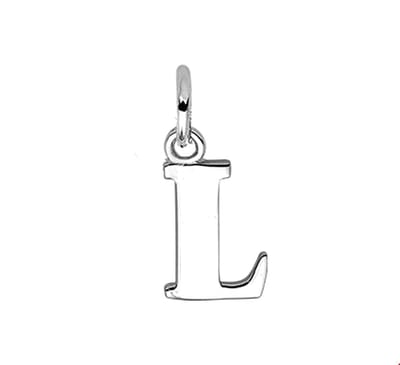 Zilver Gerhodineerde Hanger letter L 1319083