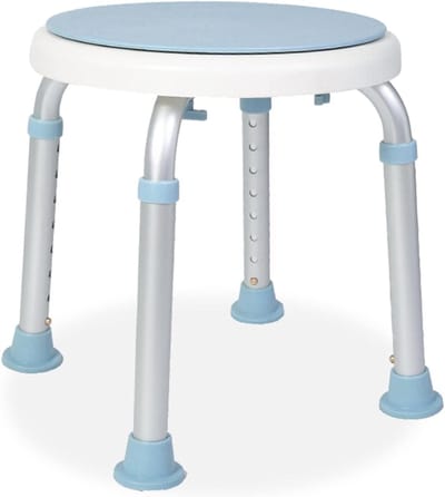 Douchekruk - Badkruk - Veilig Douchen - 360 Graden Draaibaar - 36-51 cm - Wit Blauw