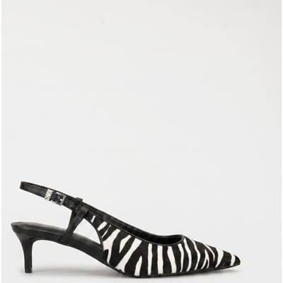 Michael Kors Doreen Flex Kitten Sling Black/white Size: 40 | Pumps Outlet | Dames | Zwart
