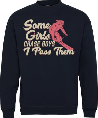 Sweater Some Girls Chase | Apres Ski Verkleedkleren | Fout Skipak | Apres Ski Outfit | Navy | maat XS