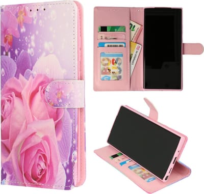 Casemania Hoesje Geschikt voor Samsung Galaxy A03S - Rozen Print - Portemonnee Book Case - Pasjeshouder/Magneetlipje