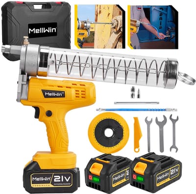 MellWin Accu Vetspuit - 12.000 PSI Vetspuit - Elektrisch Vetpistool Set - met 2x Accu’s - Voor Landbouw, Vrachtwagens & Graafmachines