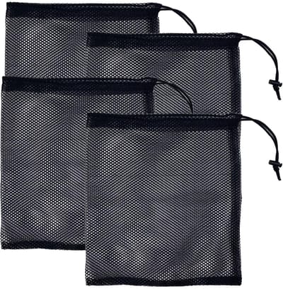 MTTProducts - Mesh Strandtas - Vier mesh vakken - Handige sluiting - Zwart - Ideaal voor strand en zwembad - Lichtgewicht en duurzaam - Perfect voor sp...