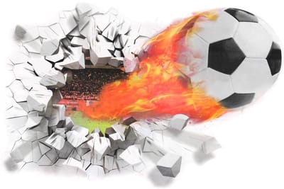 Dailygoods- Wandtattoo 3D Voetbal - Muurstickers Jongenskamer - Afneembare Muurstickers - Voetbaldecoratie - PVC - Geschikt voor Gladde Muren - Muursticker